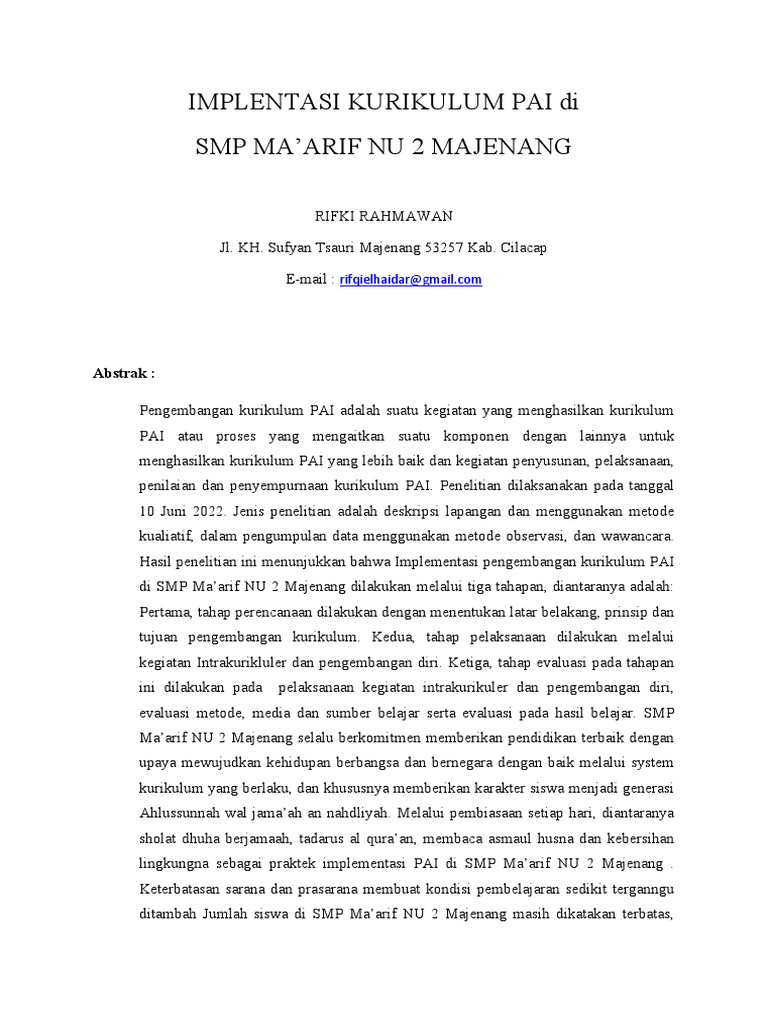 Image Result For Contoh Mapping Pembelajaran Smp Kurikulum