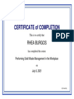Performing Solid Waste Management in the Workplace_Certificate of Completion
