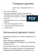 Parliamentary Control Under The Administrative Law