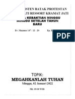 Minggu Setelah Tahun Baru 2 Januari 2022 BHS Indo PKL 09.00 Wib Baptis