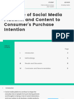 Influence of Social Media Platform and Content To Consumer's Purchase Intention