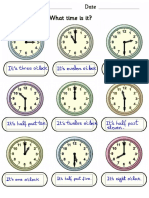 Telling Time (1) ANSWERS Exercises