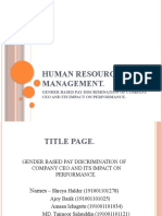 Human Resource Management.: Gender Based Pay Discrimination of Company Ceo and Its Impact On Performance