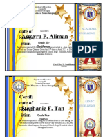 Certifi Cate of Recogn Ition: Asmyra P - Aliman