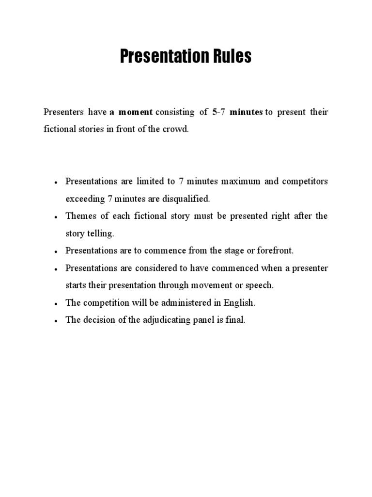 Presentation Rules PDF