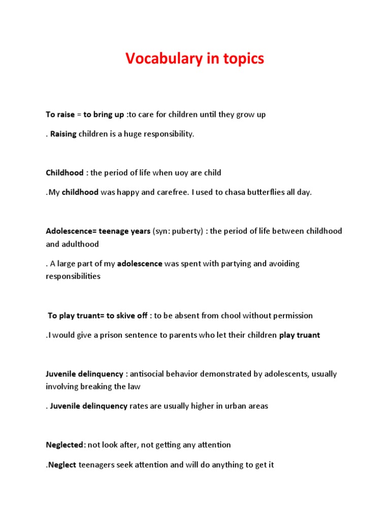 Vocabulary in Topics | PDF