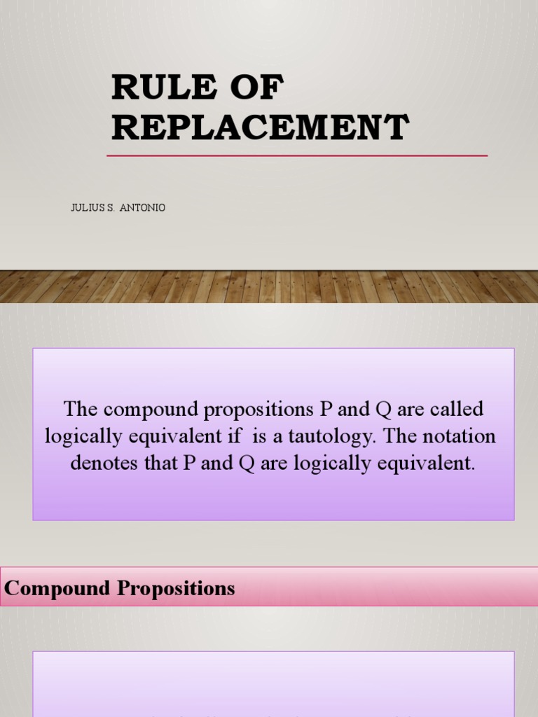 Rule of Replacement PDF
