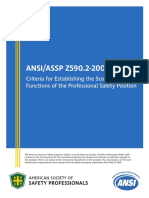 ANSI/ASSP Z590.2-2003 (R2012) : Criteria For Establishing The Scope and Functions of The Professional Safety Position