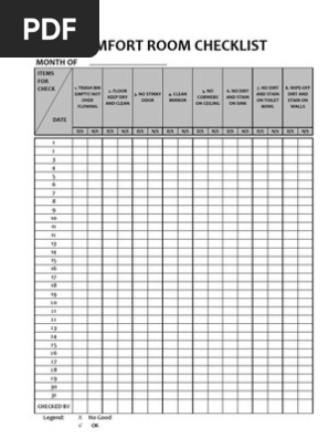 Cr Checklist Domestic Implements Excretion