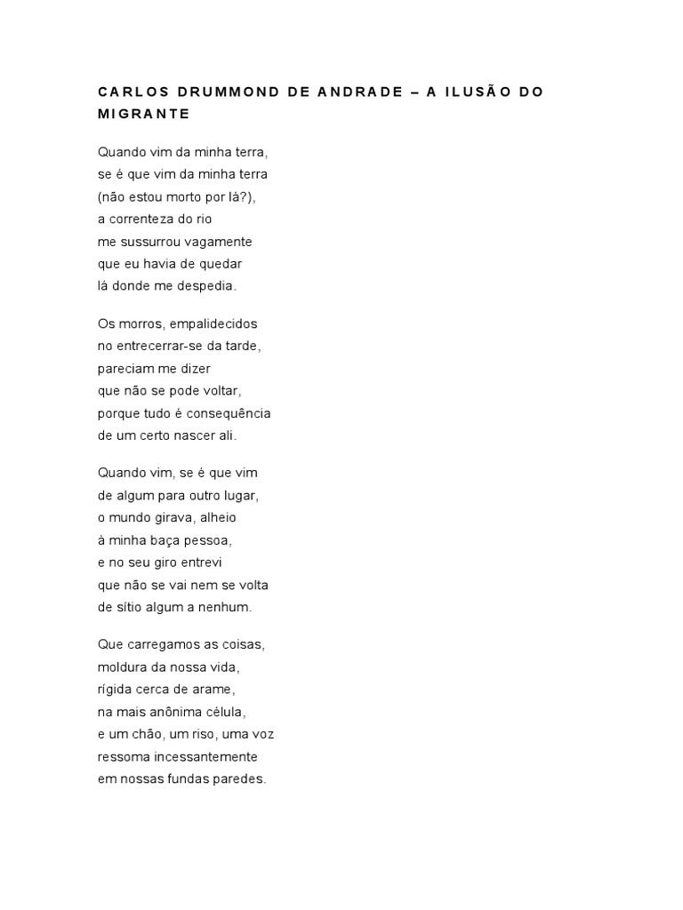 Poemas de Carlos Drummond de Andrade | PDF