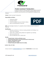 Job Description - Product Learning & Training Intern: Have Relevant Skills and Interests