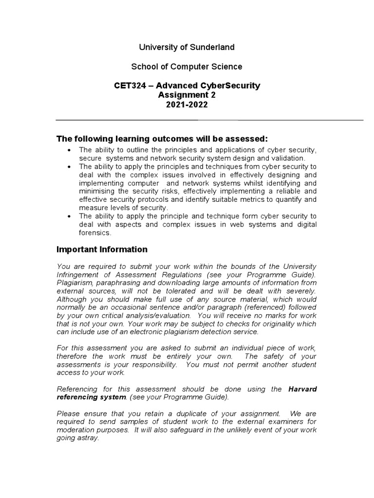 Advanced Cybersecurity Assignment Guide | PDF | Password | Computer ...