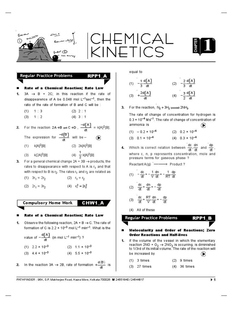 Chemical Kinetics Formula Sheet | PDF | Reaction Rate | Activation Energy