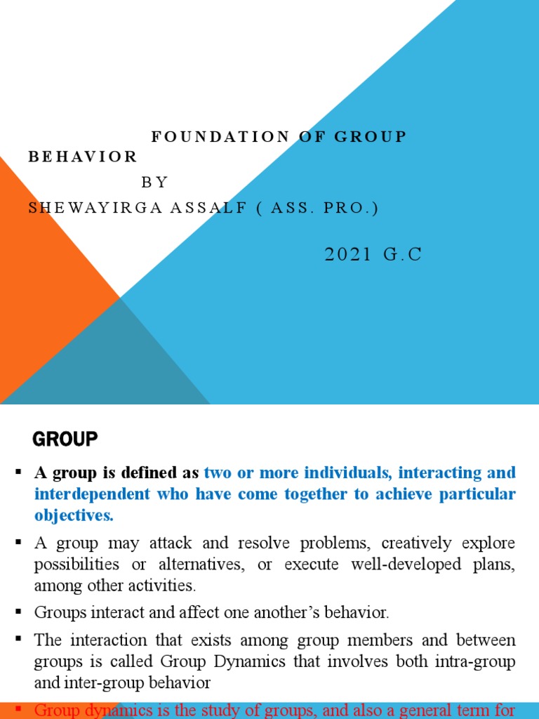 Foundation of Group Behavior1 PDF Leadership Group Cohesiveness