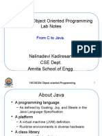 19CSE204 Object Oriented Programming Lab Notes: From C To Java