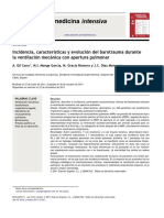 Incidencia, Características y Evolución Del Barotrauma Durante La Ventilación Mecánica Con Apertura Pulmonar