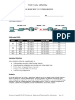 Lab 2.0: Basic Router Configuration: TRS2251 Routing and Switching