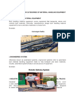 Research The Five Major Categories of Material Handling Equipments (Handoc R.)