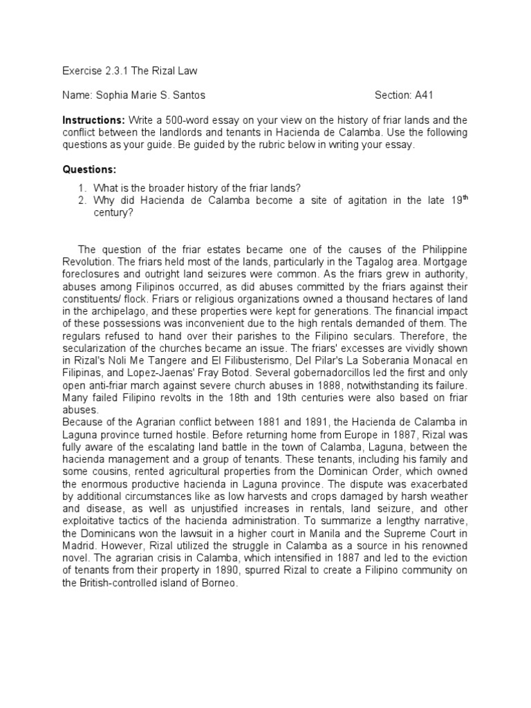 Comparing the Haciendas of Calamba and Negros: A Synthesis of the ...