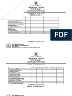 Department of Education: Daily Health Status Kinder Class - A