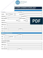 Application Form Summer School 20 21: Student Details