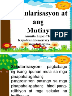 Sekularisasyon at Ang Mutiny: Ananita Lopez Claro Kapatalan Elementary School Sniloan Laguna