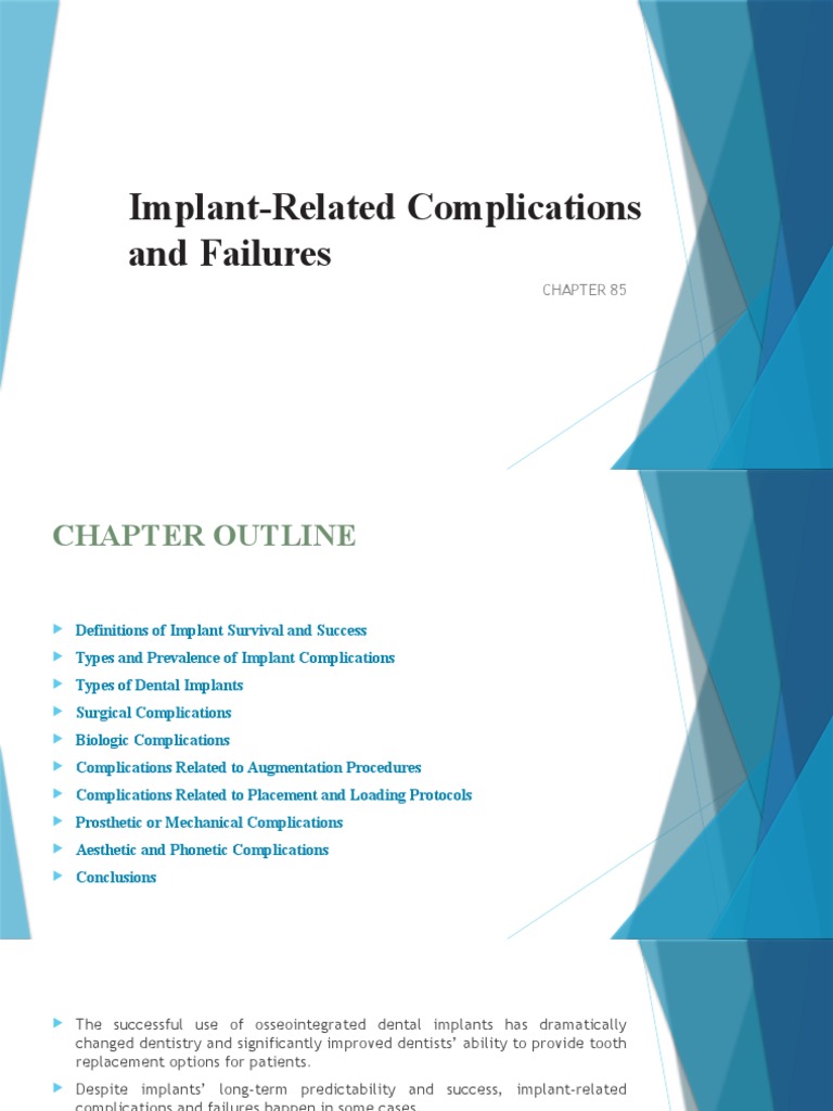 Implant-Related Complications and Failures | PDF | Dental Implant ...