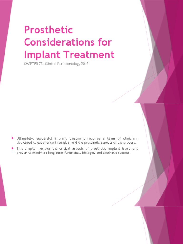 Prosthetic Considerations in Implantology | PDF | Dental Implant ...
