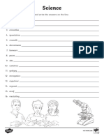 Science word scramble worksheet