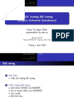 CSDL hướng đối tượng (Object Oriented Databases) : Phạm Thị Ngọc Diễm ptndiem@cit.ctu.edu.vn