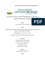 Monografía Jurisprudencia Derecho Colectivo Del Trabajo. Precedente Vinculante.