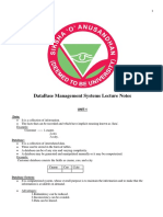 Database Management Systems Lecture Notes: Unit-1 Data