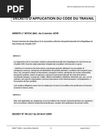 Décrets D'application Du Code Du Travail