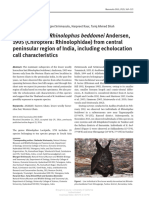 New Records of Rhinolophus Beddomei Andersen, 1905 (Chiroptera - Rhinolophidae) From Central Peninsular Region of India, Including Echolocation Call Characteristics - Mammalia