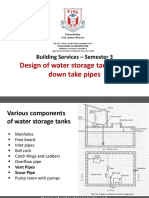 Design of Water Storage Tanks, and Down Take Pipes: Building Services - Semester 3