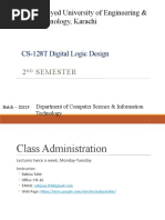 Sir Syed University of Engineering & Technology, Karachi: CS-128T Digital Logic Design