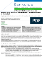 Contribución de la Universidad ecuatoriana en beneficio de sectores vulnerables Vinculación con la sociedad Espacios Viña 2019 Ya