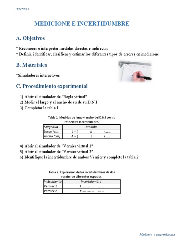 Incertidumbre en Mediciones con Vernier | PDF | Medición | Incertidumbre