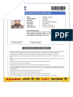 Allen Aiims CBT 2019 Admit Card: Name: CBT Id/Form Id: Password: CBT Centre: Exam Date: Exam Time: Reporting Time