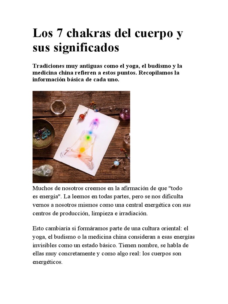 Los 7 Chakras Del Cuerpo y Sus Significados | PDF | Chakra | Prana