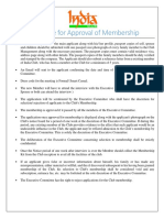 Procedure For Approval of Membership