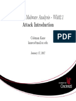 CS7038 - Malware Analysis - Wk02.1 Attack Introduction: Coleman Kane Kaneca@mail - Uc.edu