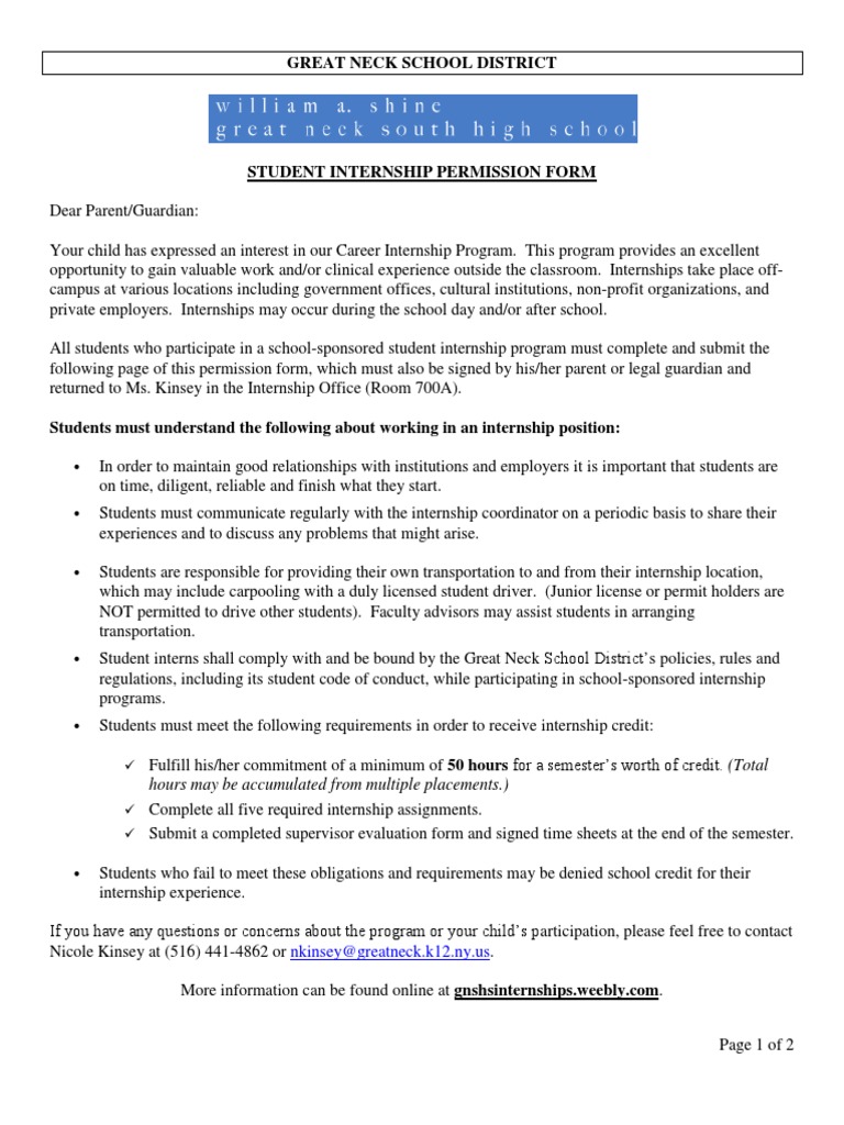 Great Neck School District Hours May Be Accumulated From Multiple