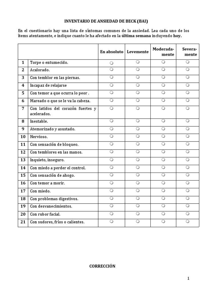 INVENTARIO DE ANSIEDAD DE BECK2 PDF Ansiedad Ciencias del comportamiento