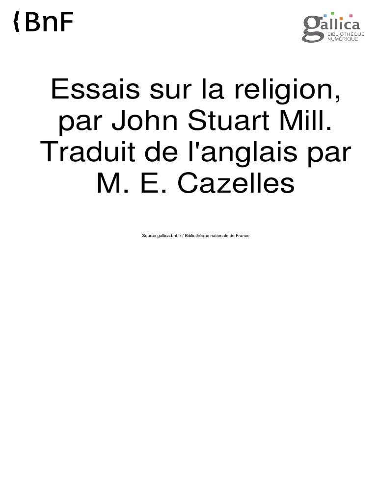 Essai Sur La Religion | PDF | La nature | Définition