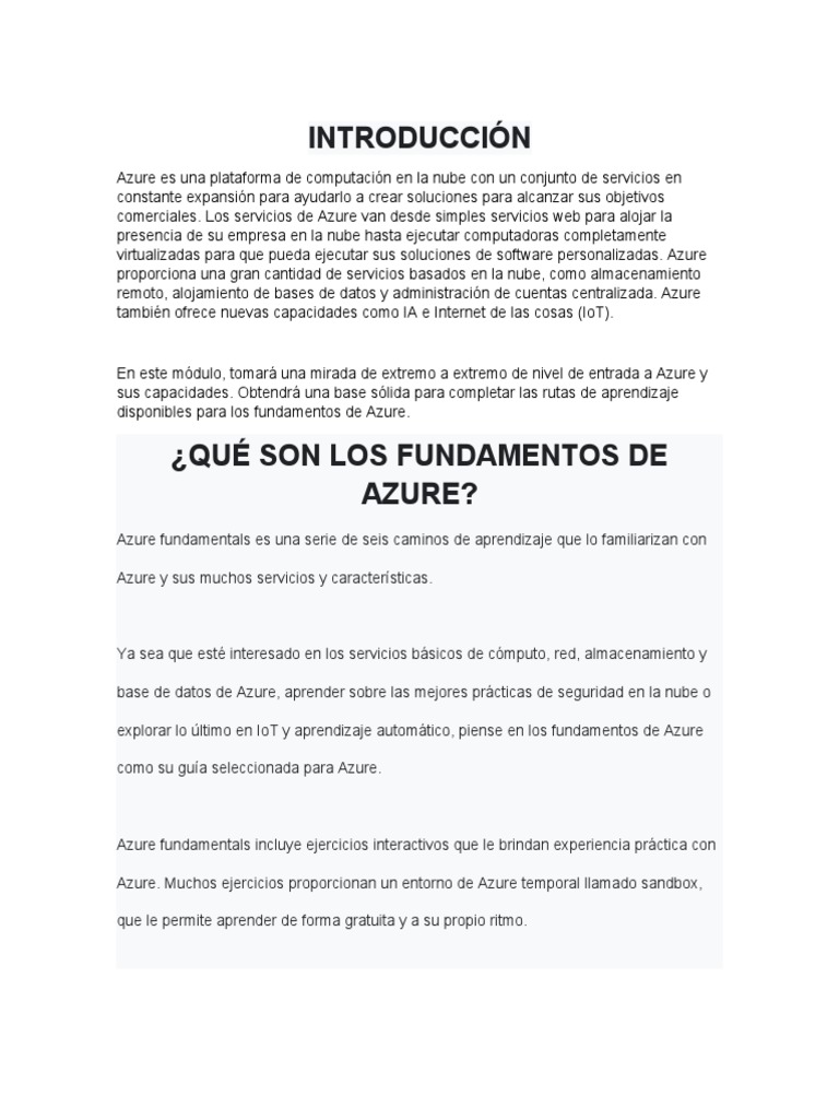 Fundamentos de Azure en PDF | PDF | Computación en la nube | Microsoft ...