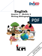 English: Quarter 1 - Module 2 Writing Bibliography