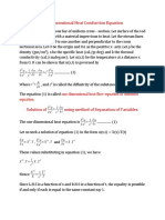 One Dimensional Heat Equation