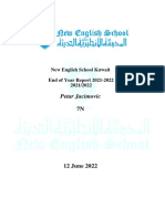 Petar Jacimovic: New English School Kuwait End of Year Report 2021-2022 2021/2022
