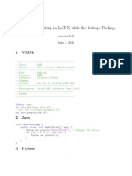 Syntax Highlighting in Latex With The Listings Package: 1 VHDL